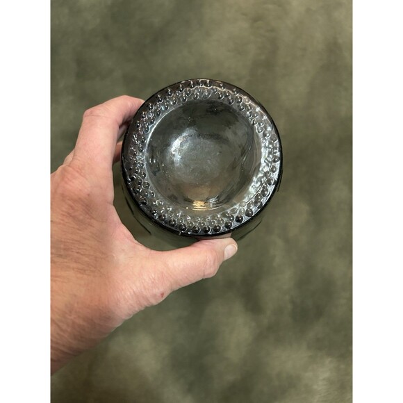 Vintage Olive-Green Very Heavy Daisy Motif Bottle From Spain - Picture 9 of 9